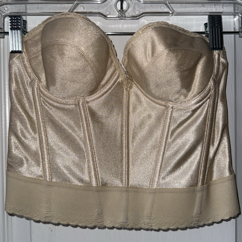 JC PENNEY Vintage Nude Beige Corset Bustier Size 36A